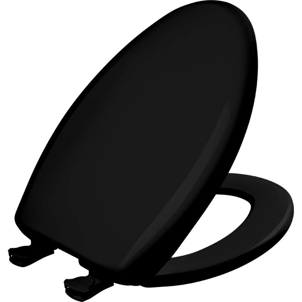 Soft Close Elongated Black Plastic Closed Front Toilet Seat