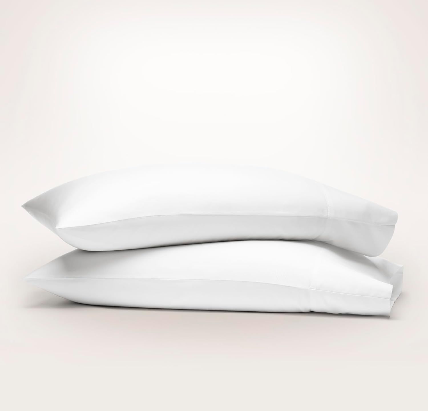 King White Organic Cotton Pillowcase Set with Hem