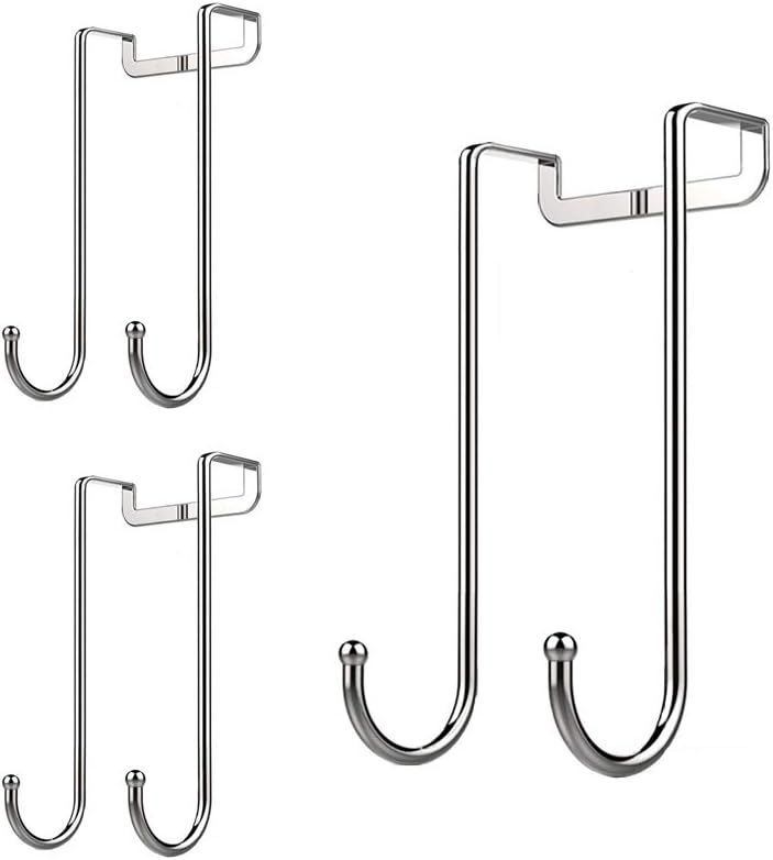 Stainless Steel Heavy Duty Over Door Hooks Pack of 3