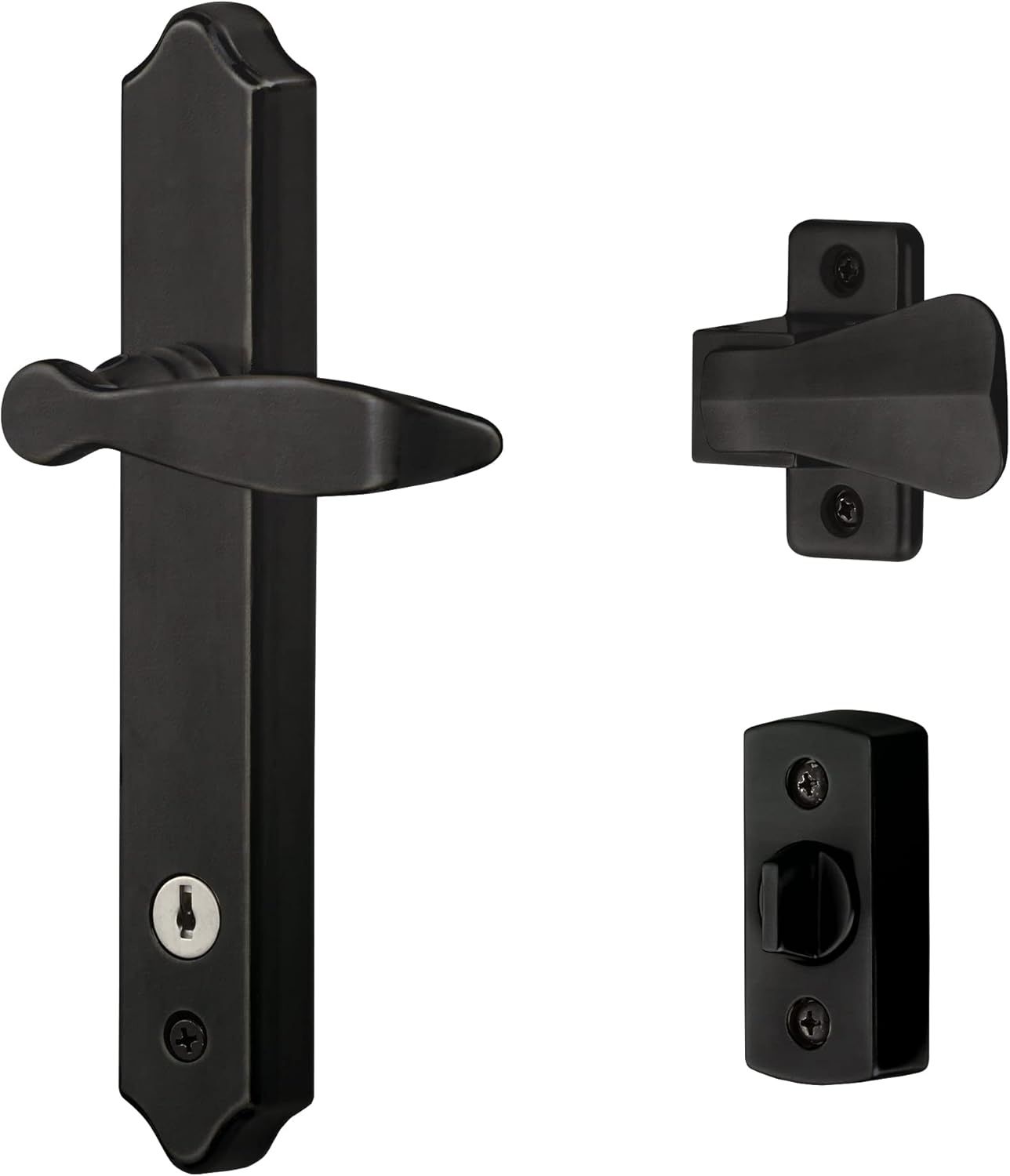 Matte Black Alloy Steel Door Lever with Key Lock