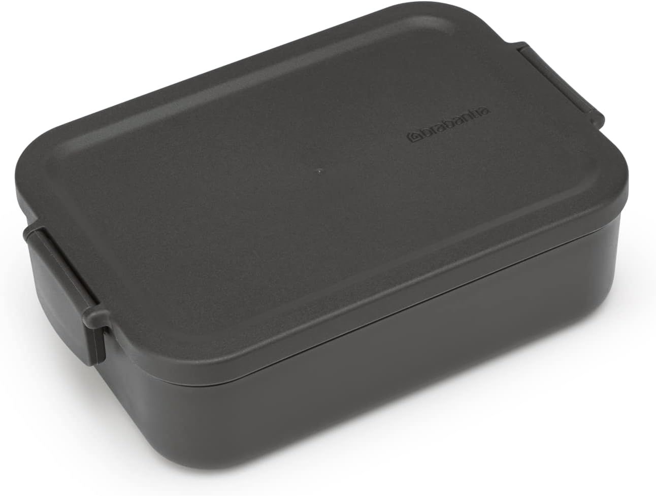 Medium Dark Gray BPA-Free Rectangular Lunch Box with Snap Lid