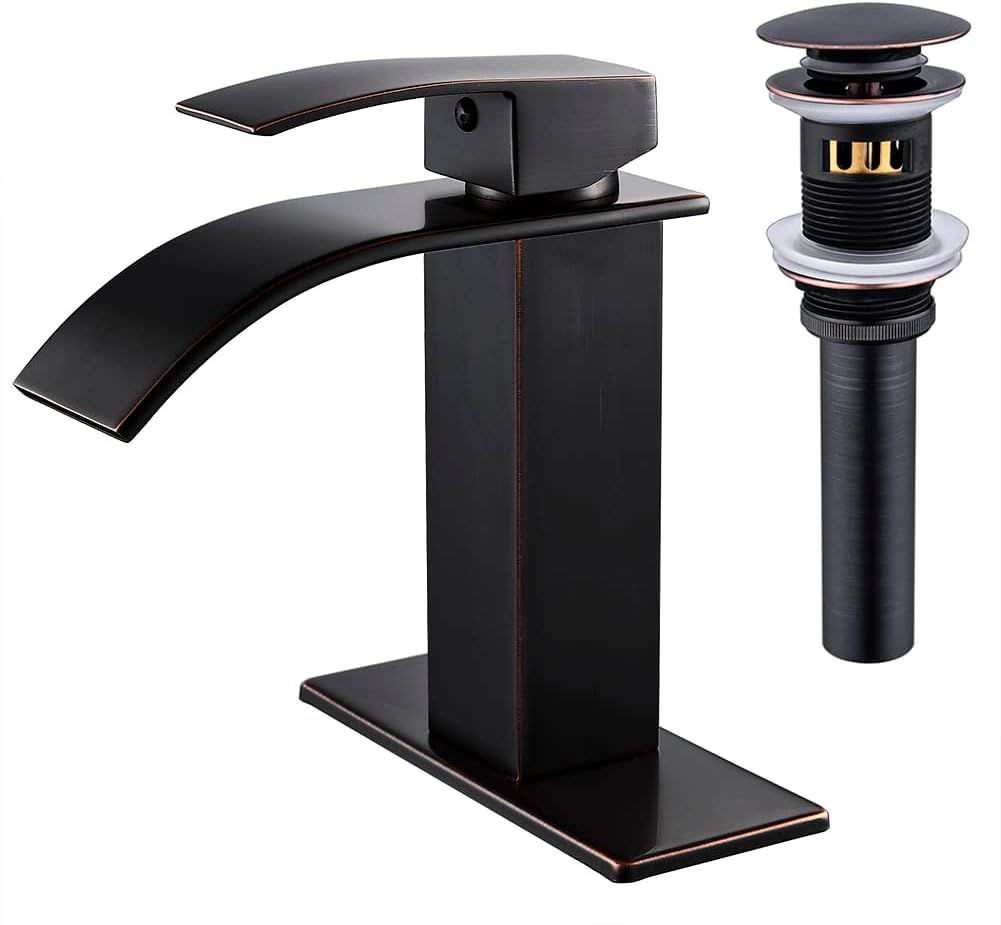 Oil Rubbed Bronze Single Handle Waterfall Bathroom Faucet