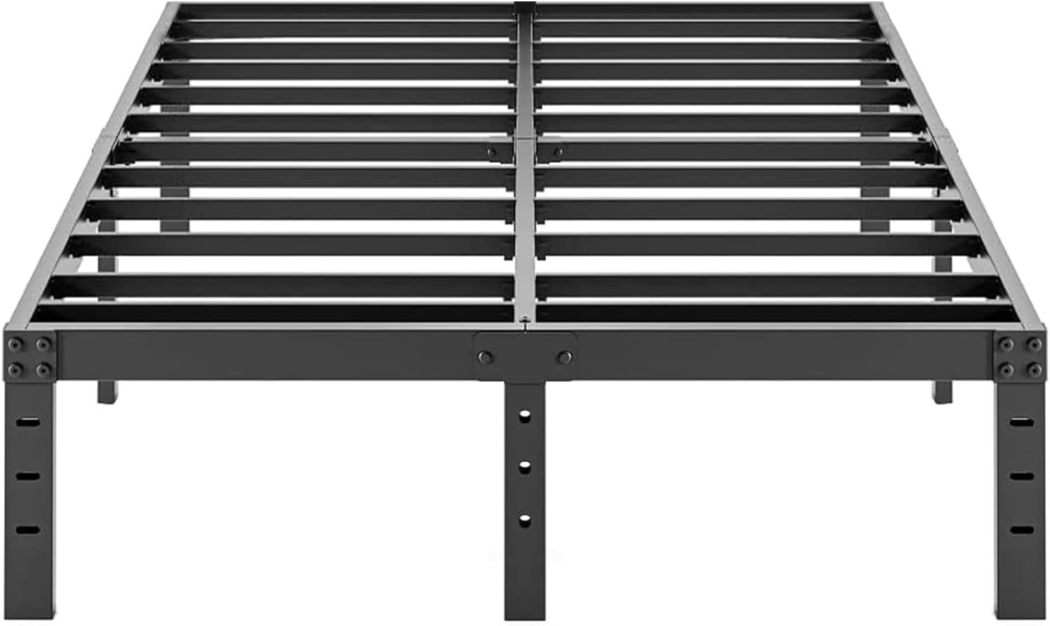 Black Steel King Size Platform Bed Frame with Under Bed Storage