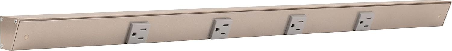 30-Inch Satin Nickel Angled Power Strip with 4 Outlets