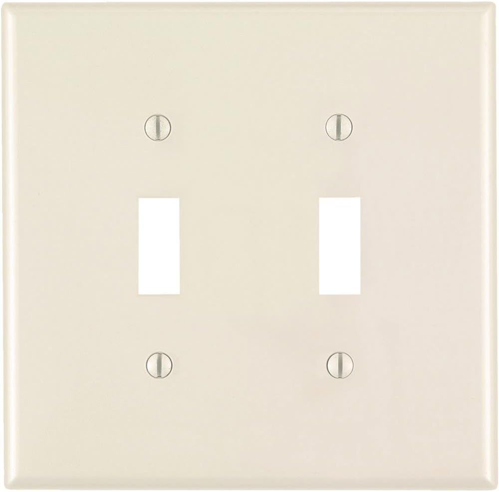 Light Almond 2-Gang Oversized Plastic Toggle Wall Plate