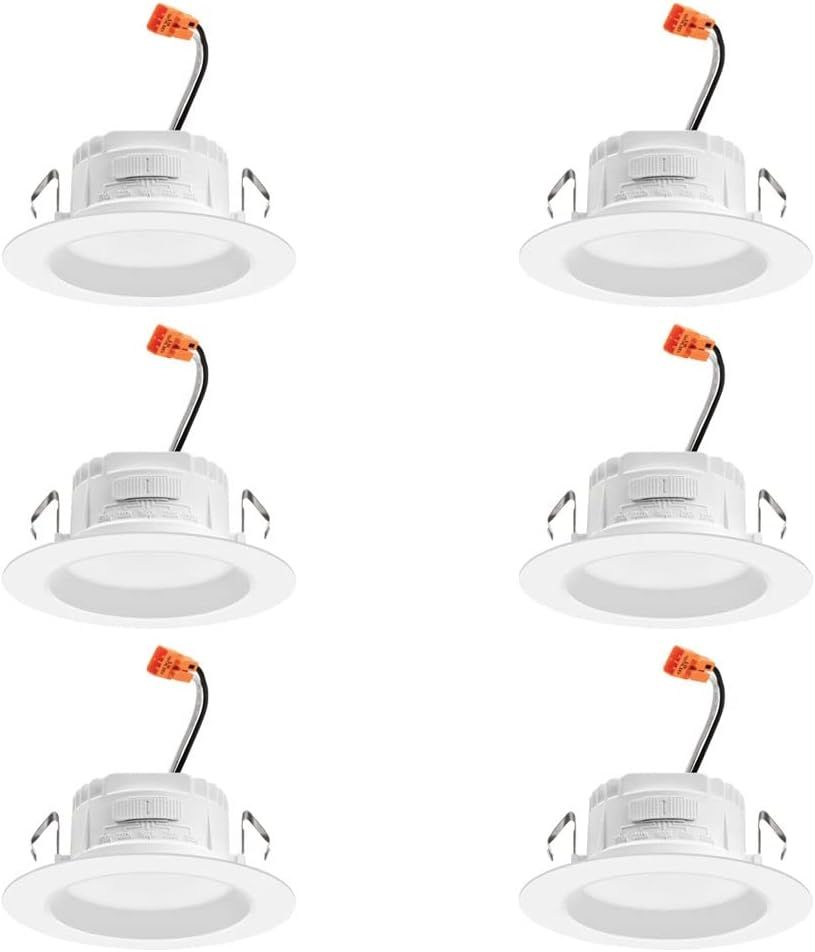 Matte White 4-Inch LED Retrofit Downlight 6-Pack