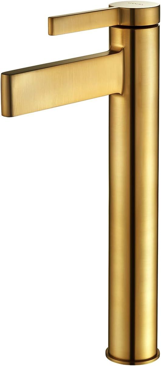 Brushed Gold Stainless Steel Single Lever Bathroom Faucet