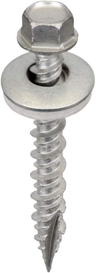 Galvanized Steel Hex Washer Head Roofing Screws, 3-Inch, Pack of 250