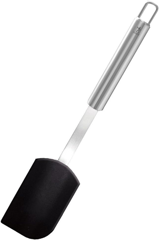 3-Inch Black Silicone Spatula with Stainless Steel Handle