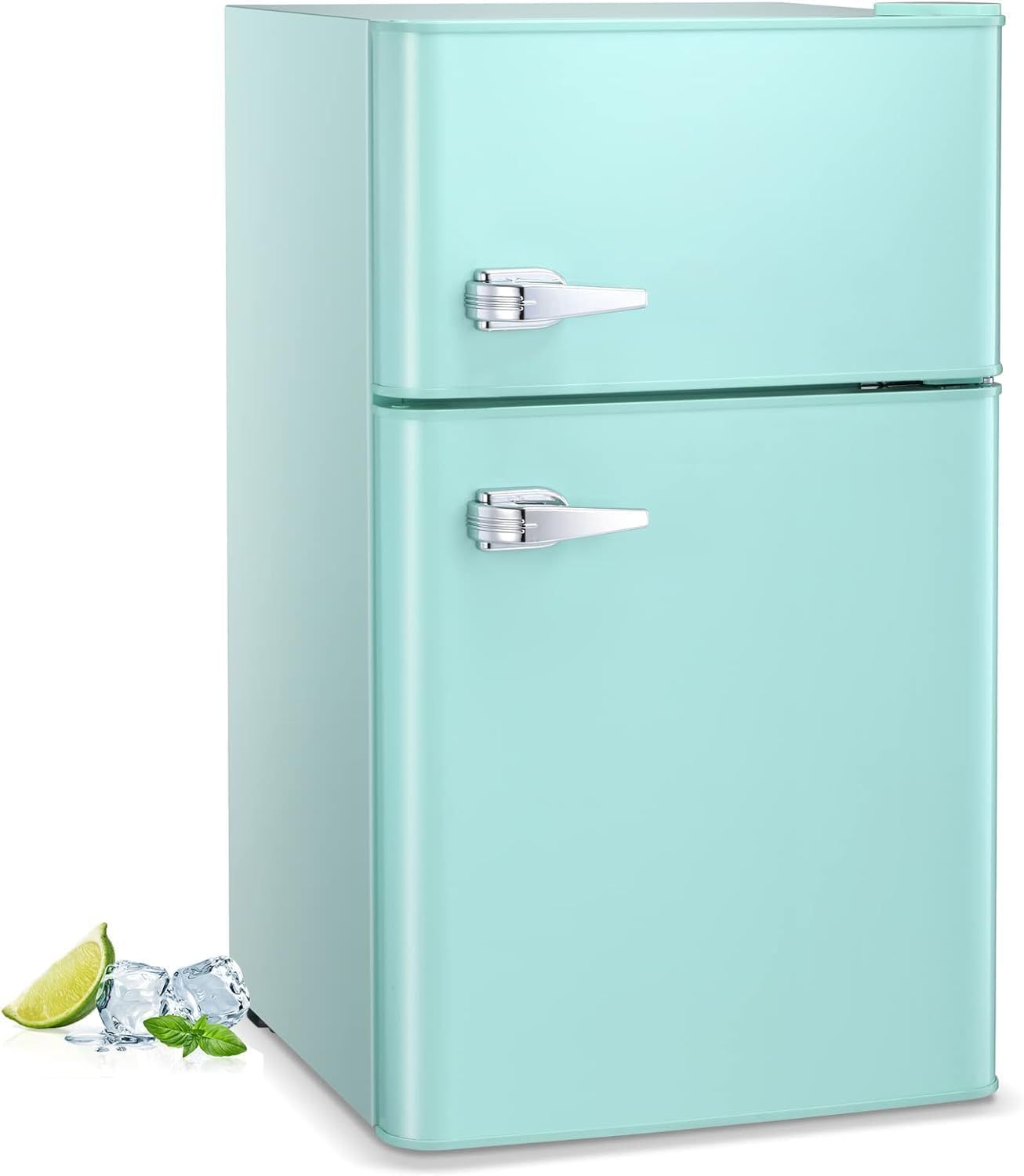 Mint Green Compact Retro 3.2 Cu. Ft. Mini Refrigerator with Freezer