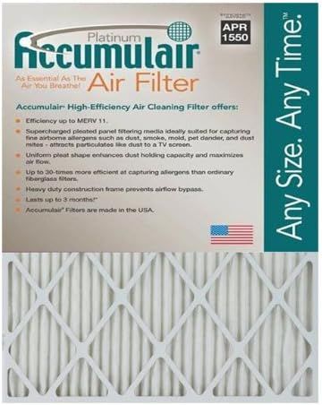 Accumulair Platinum 20x20x1 High-Efficiency Air Filter 4-Pack