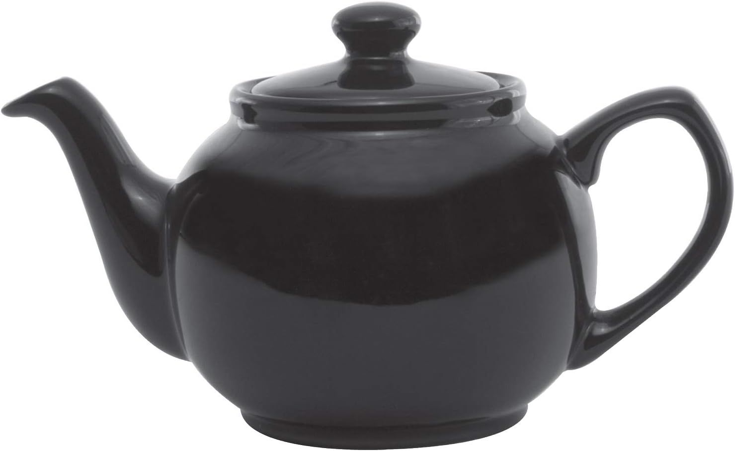 Black Ceramic English Style Teapot with Infuser, 16 oz