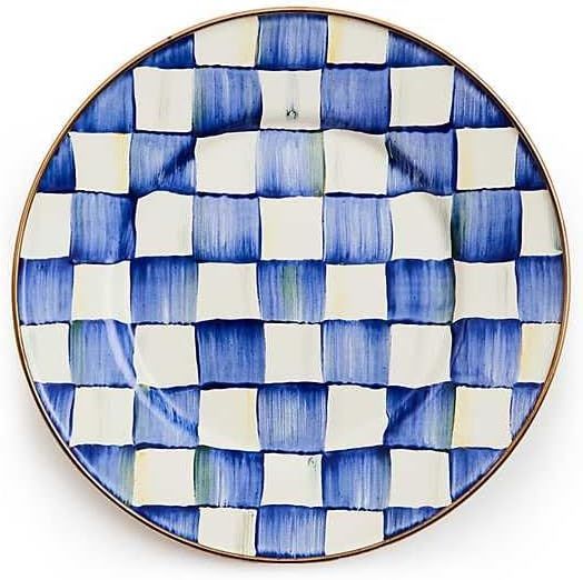 Blue and White Hand-Painted Ceramic Salad Plate, 8 Inches