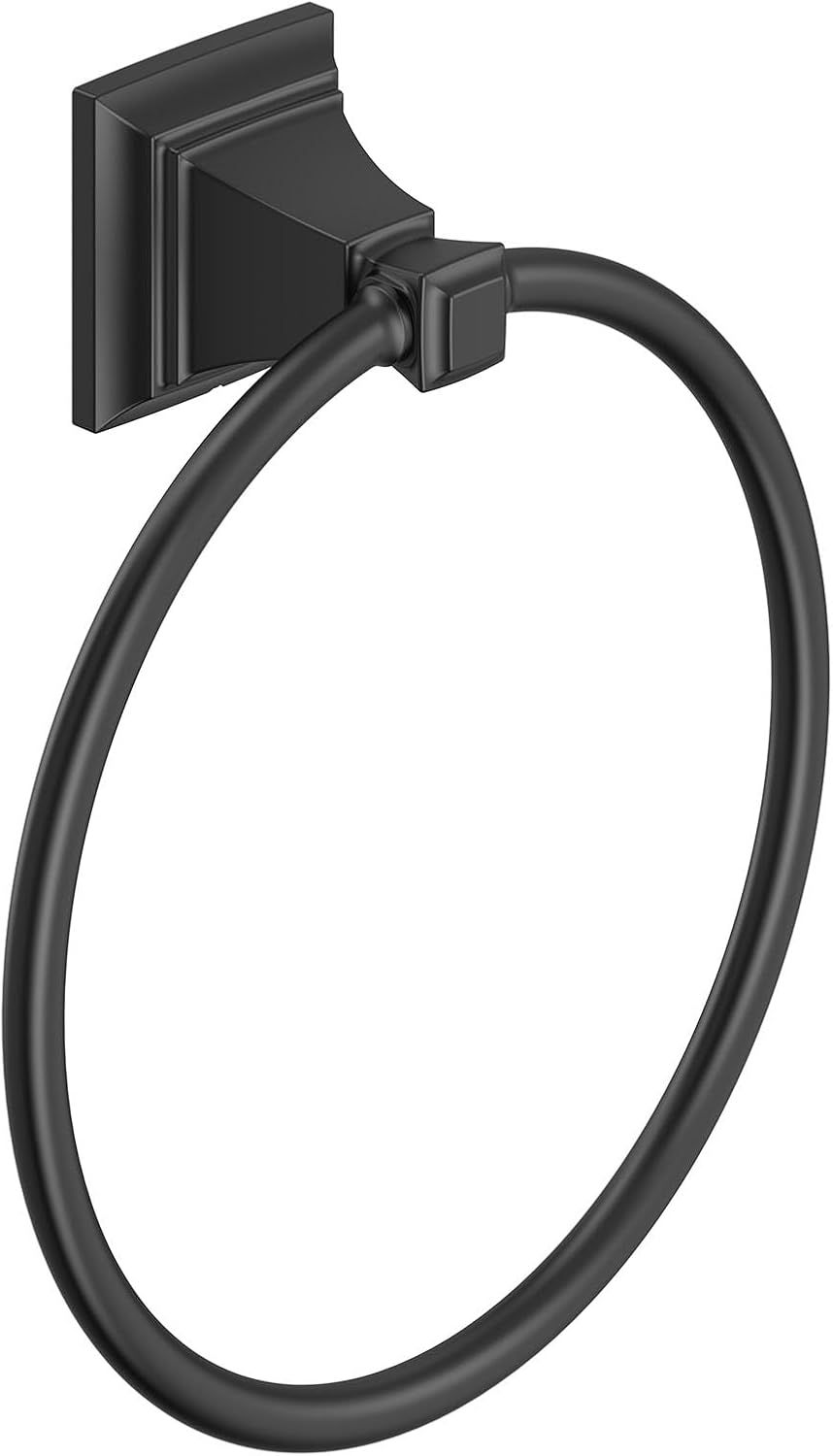 Matte Black Metal Wall Mounted Towel Ring