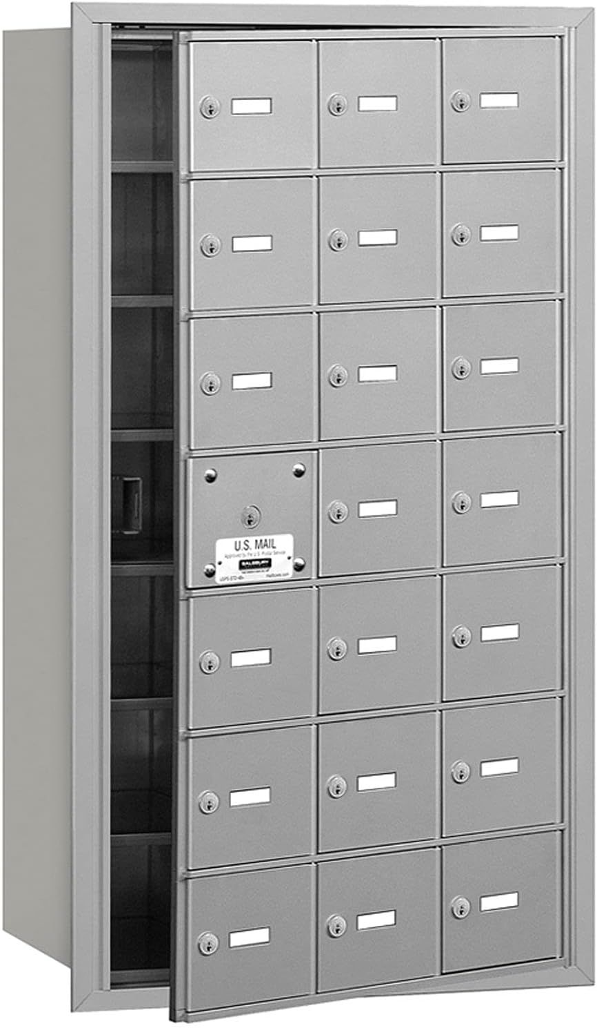 Aluminum Wall Mount Lockable 21-Door Mailbox Unit