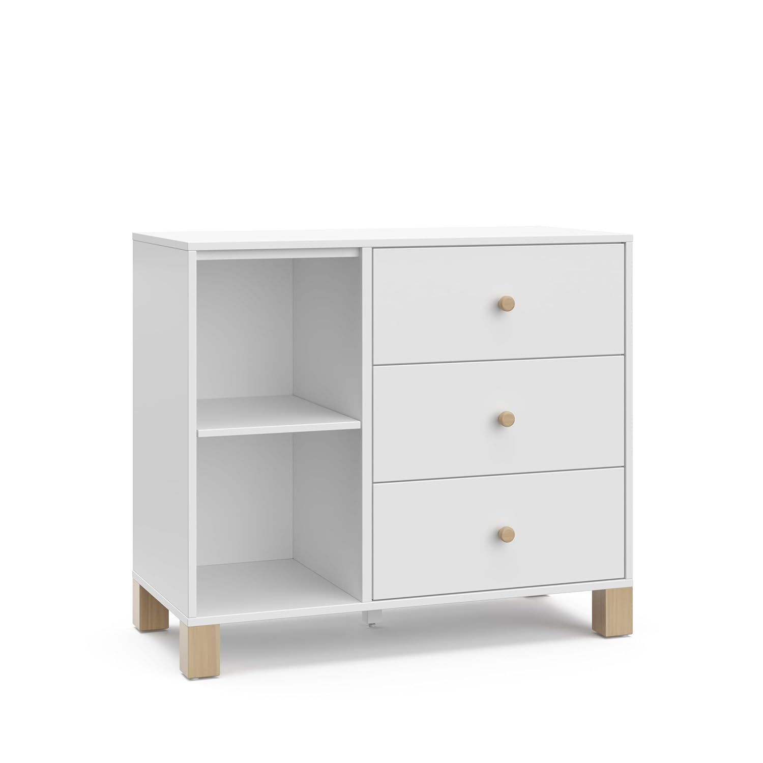 White and Driftwood 3 Drawer Combo Nursery Dresser