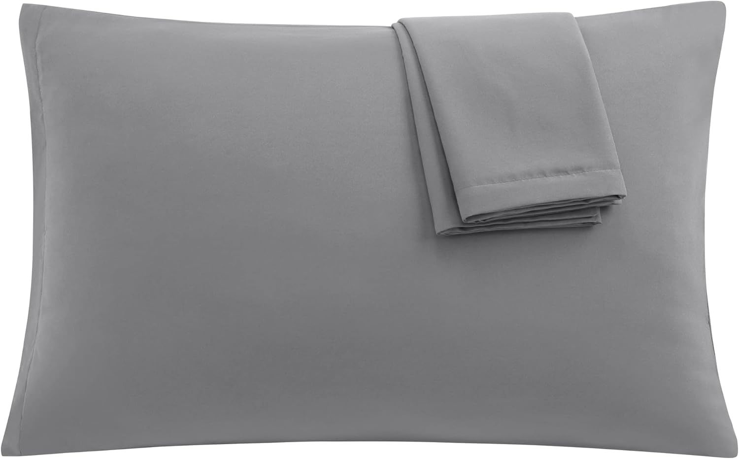 Gray Polyester Standard/Queen Zippered Pillowcases Set