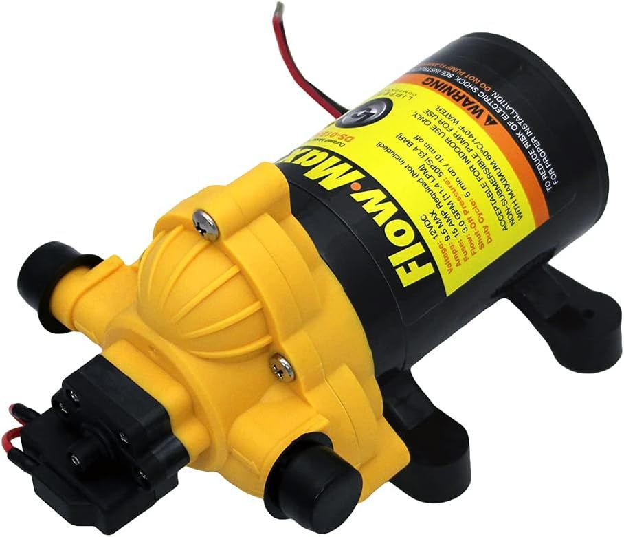 Flow Max Yellow and Black 12V RV Water Pump