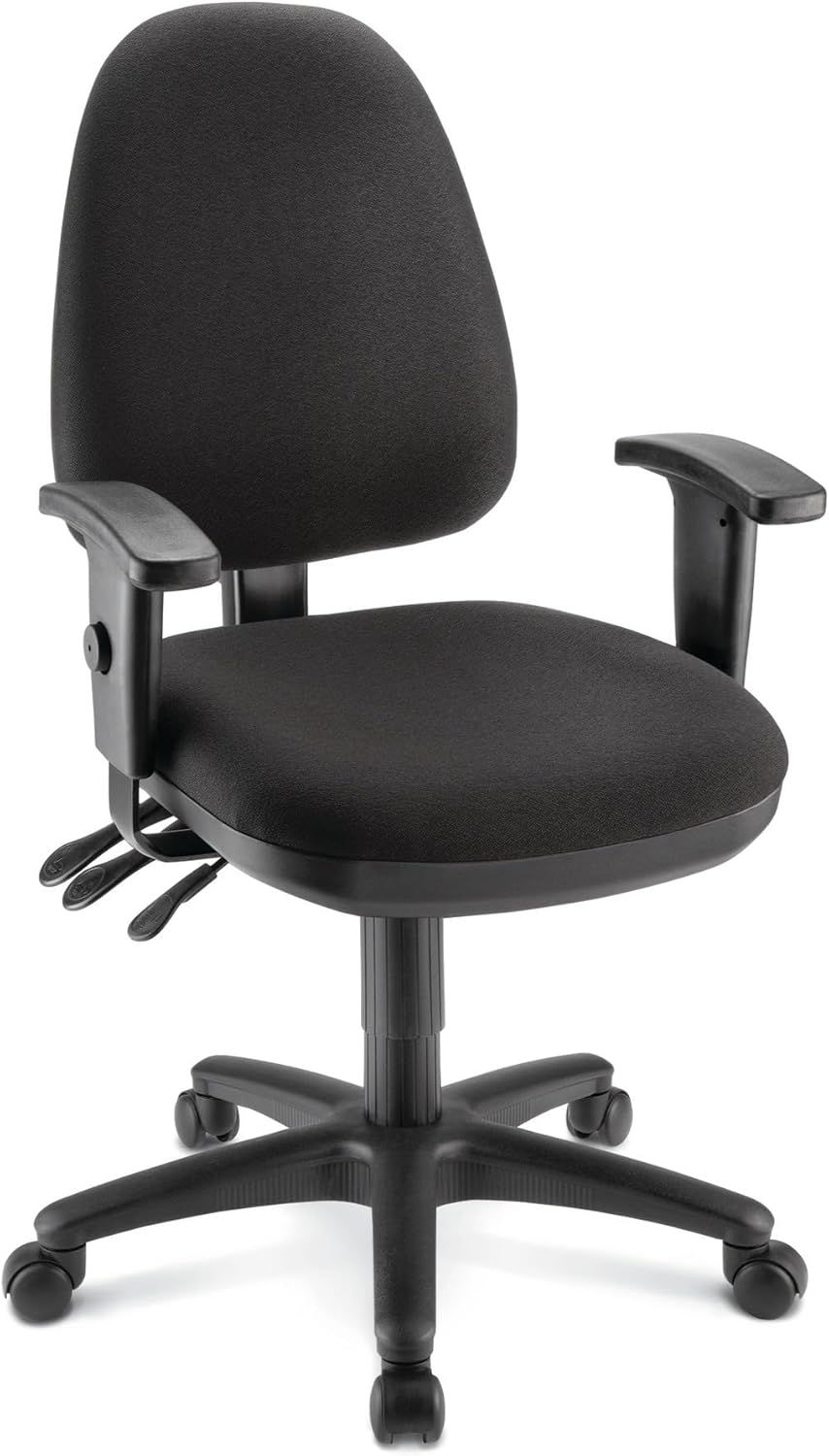 Black Ergonomic Fabric Task Chair with Adjustable Arms