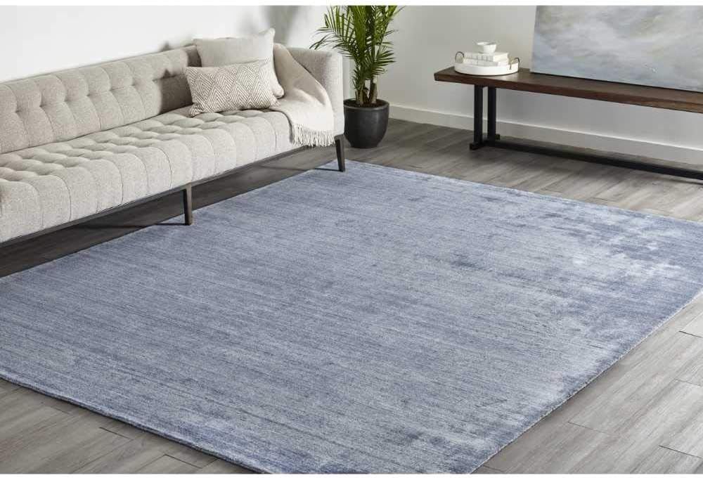 Harbor Denim Stripe Hand-Knotted Wool-Blend 5' x 8' Area Rug