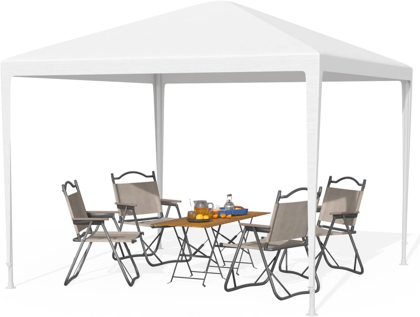 10x10 White Waterproof Outdoor Canopy Tent with Alloy Steel Frame