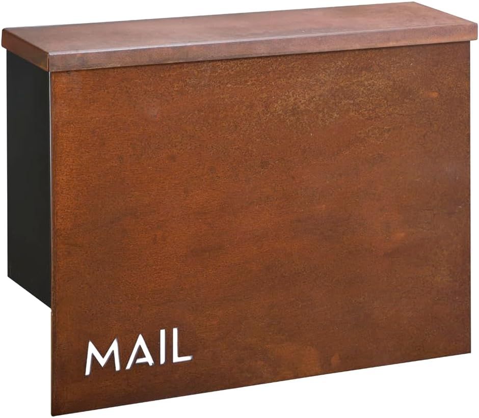 Rustic Brown Wall-Mounted Locking Mailbox with Vintage Design