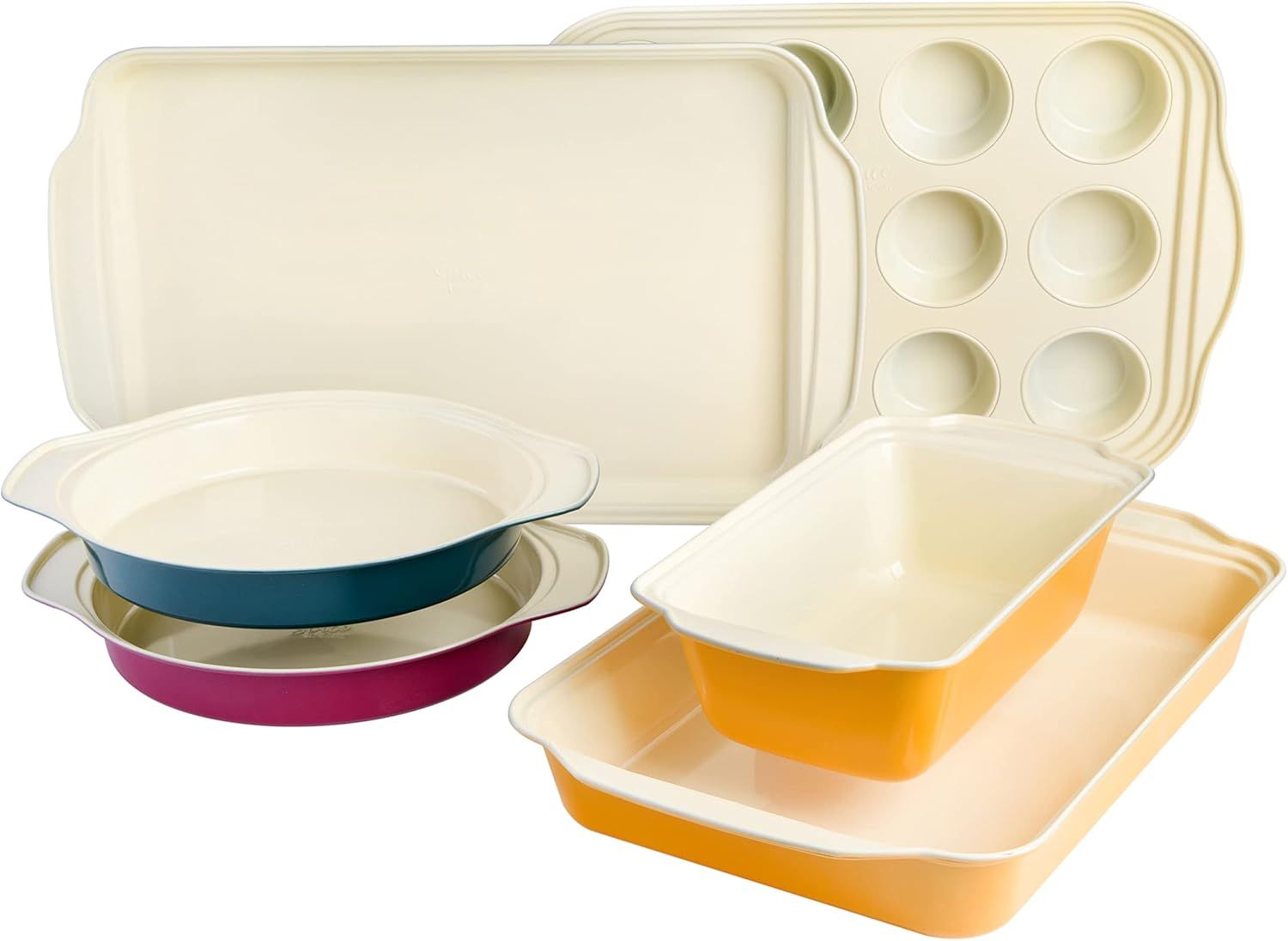 Savory Saffron 6-Piece Multicolor Ceramic Nonstick Bakeware Set