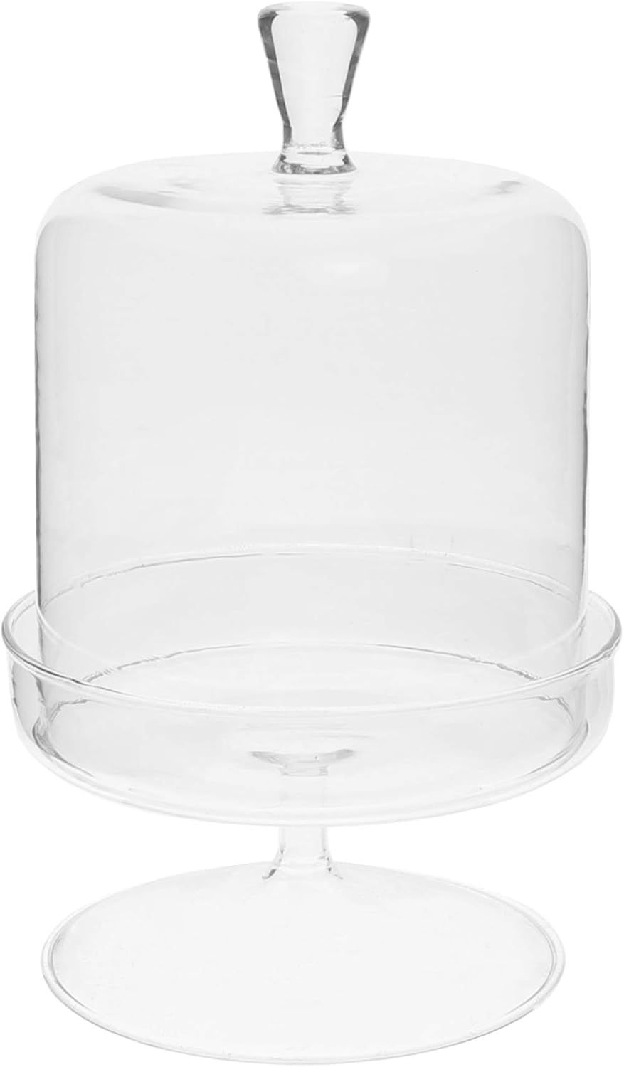 Clear Glass Dome with Pedestal Base, 7.25-inch Height