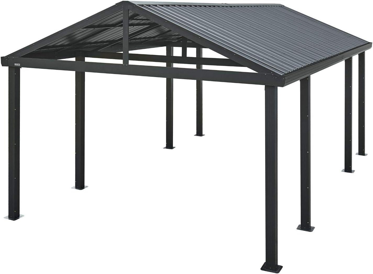 Samara 12' x 20' Dark Gray Aluminum and Steel Carport Kit