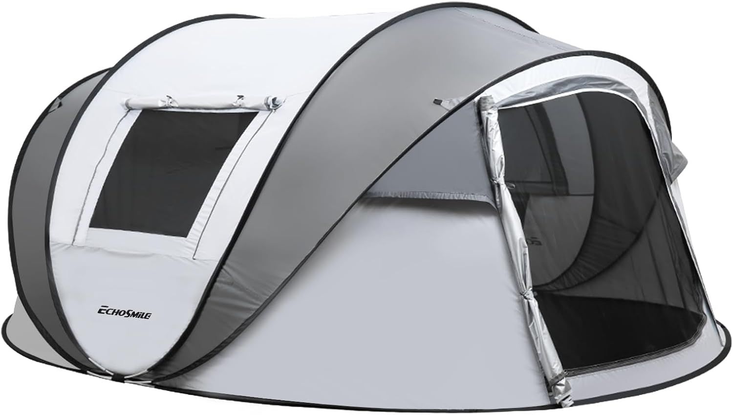 EchoSmile 6 Person White Fiberglass Dome Camping Tent