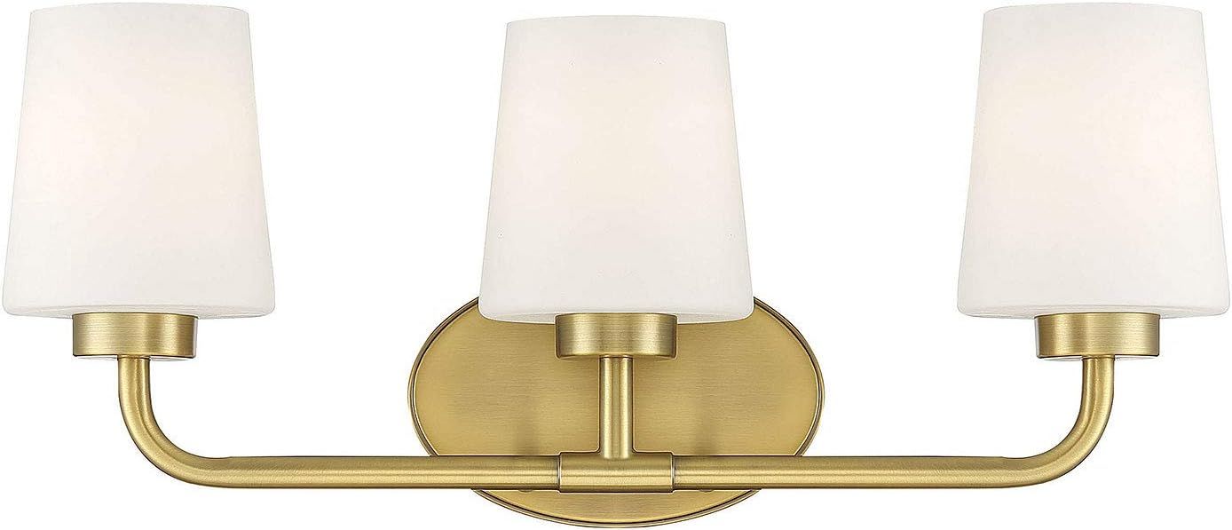 Capra Warm Brass 3-Light Energy Star Bathroom Vanity Fixture