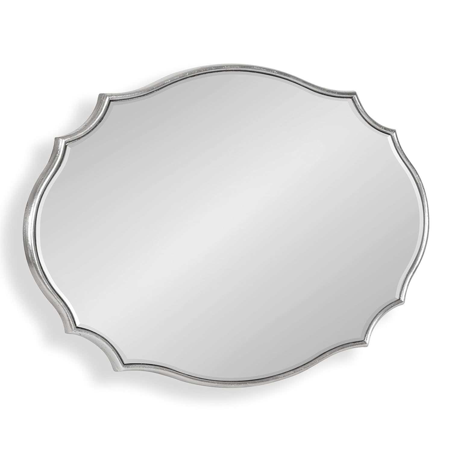 Leanna 18x24 Silver Scalloped Oval Wall Mirror