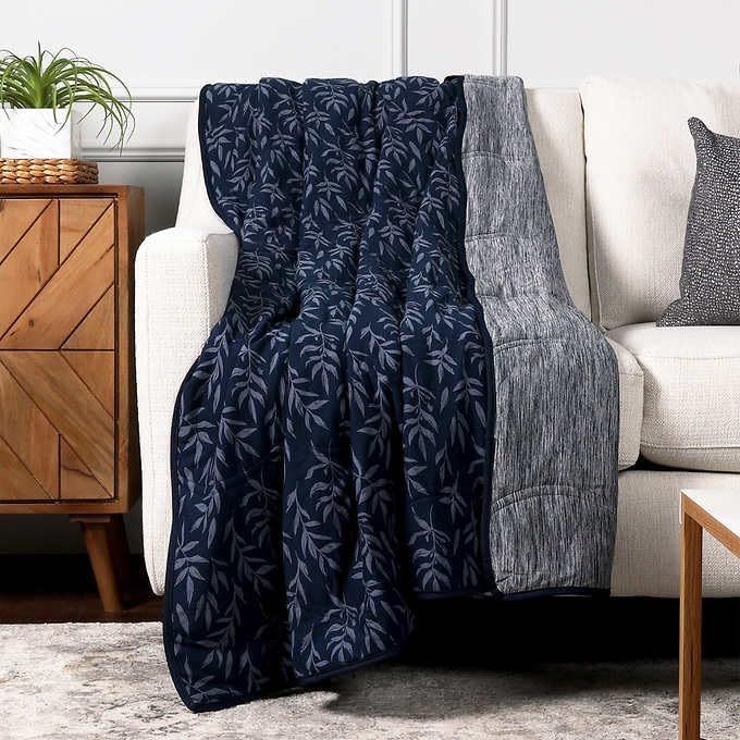 Navy Reversible Cooling Throw Blanket 60" x 70"