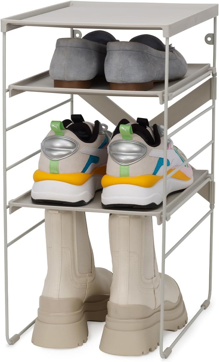 Adjustable Metal Stackable Shoe Rack for 4 Pairs