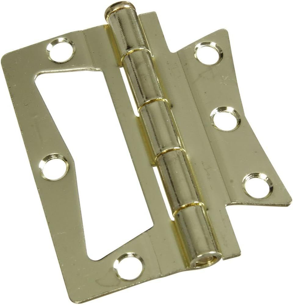 Brass Surface-Mounted Cabinet Hinges, 3 Inch, 2 Pack