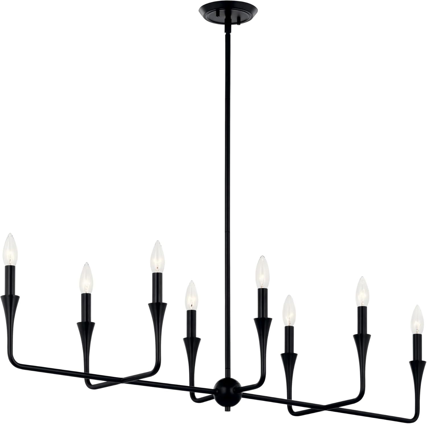 Alvaro Black 8-Light Modern Linear Chandelier