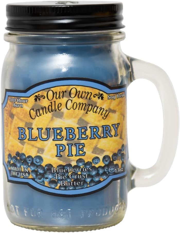 Blueberry Pie Scented Blue Soy Jar Candle, 13 Ounces