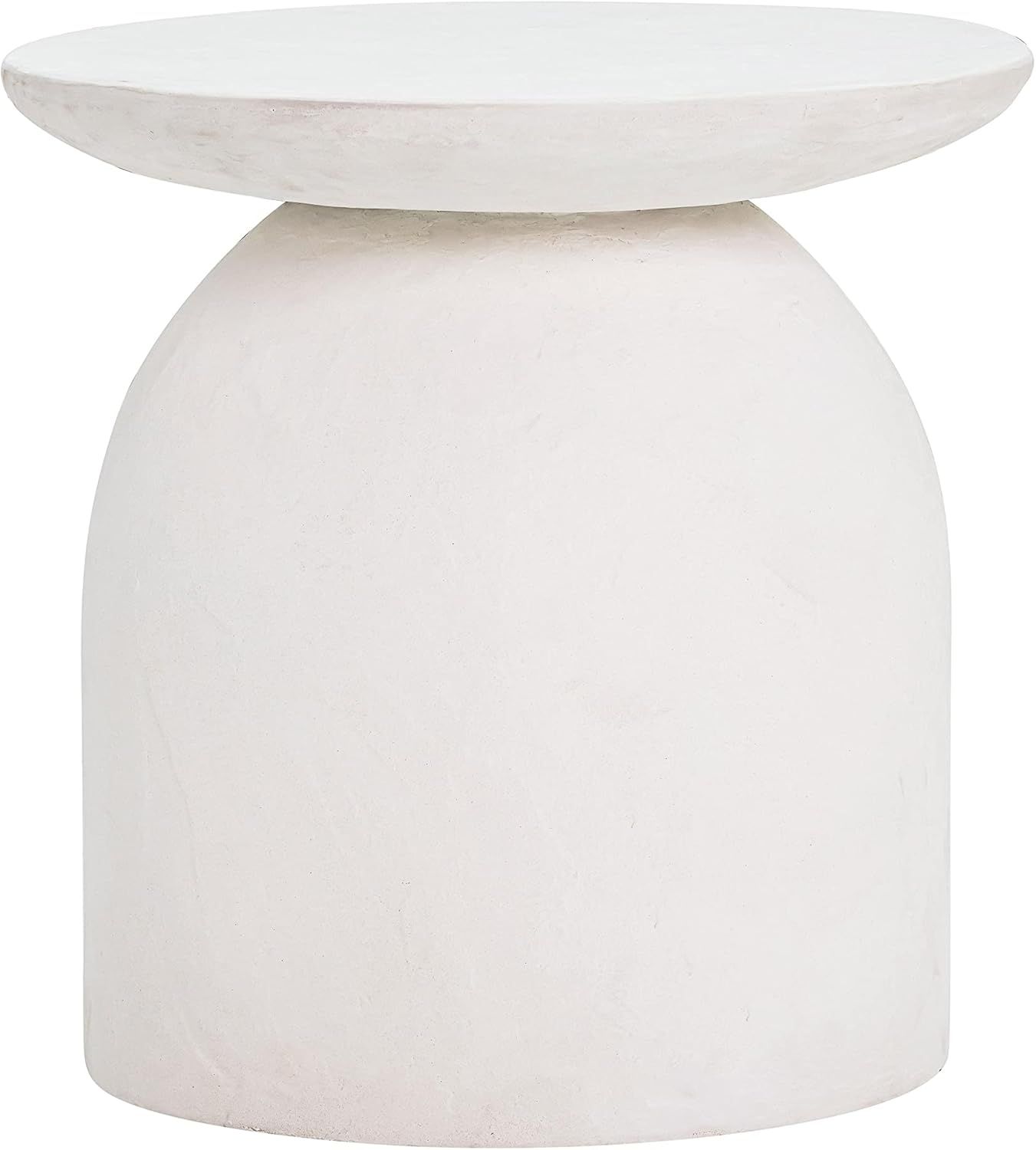 Aloe 20'' White Round Concrete Side Table