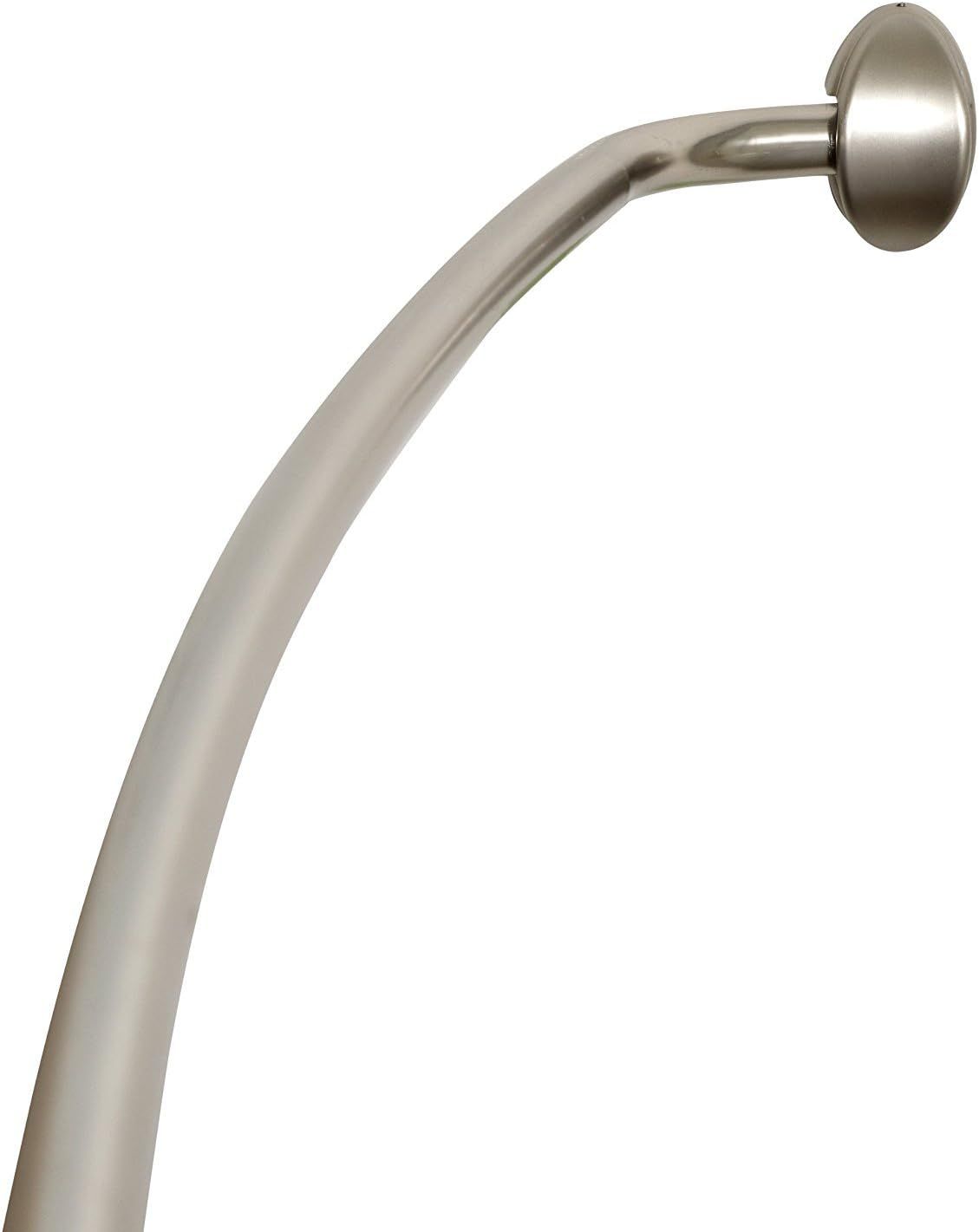 Adjustable Brushed Nickel Curved Shower Rod for 60-72 Inch Openings