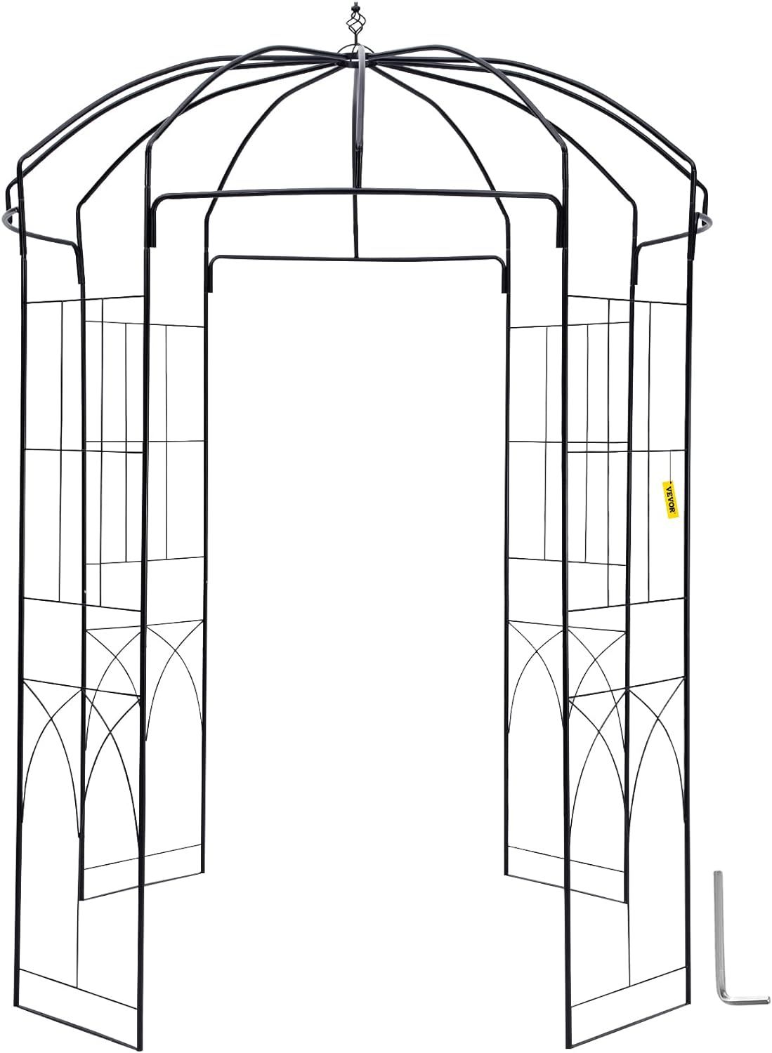 Black Wrought Iron Birdcage Garden Arbor Trellis