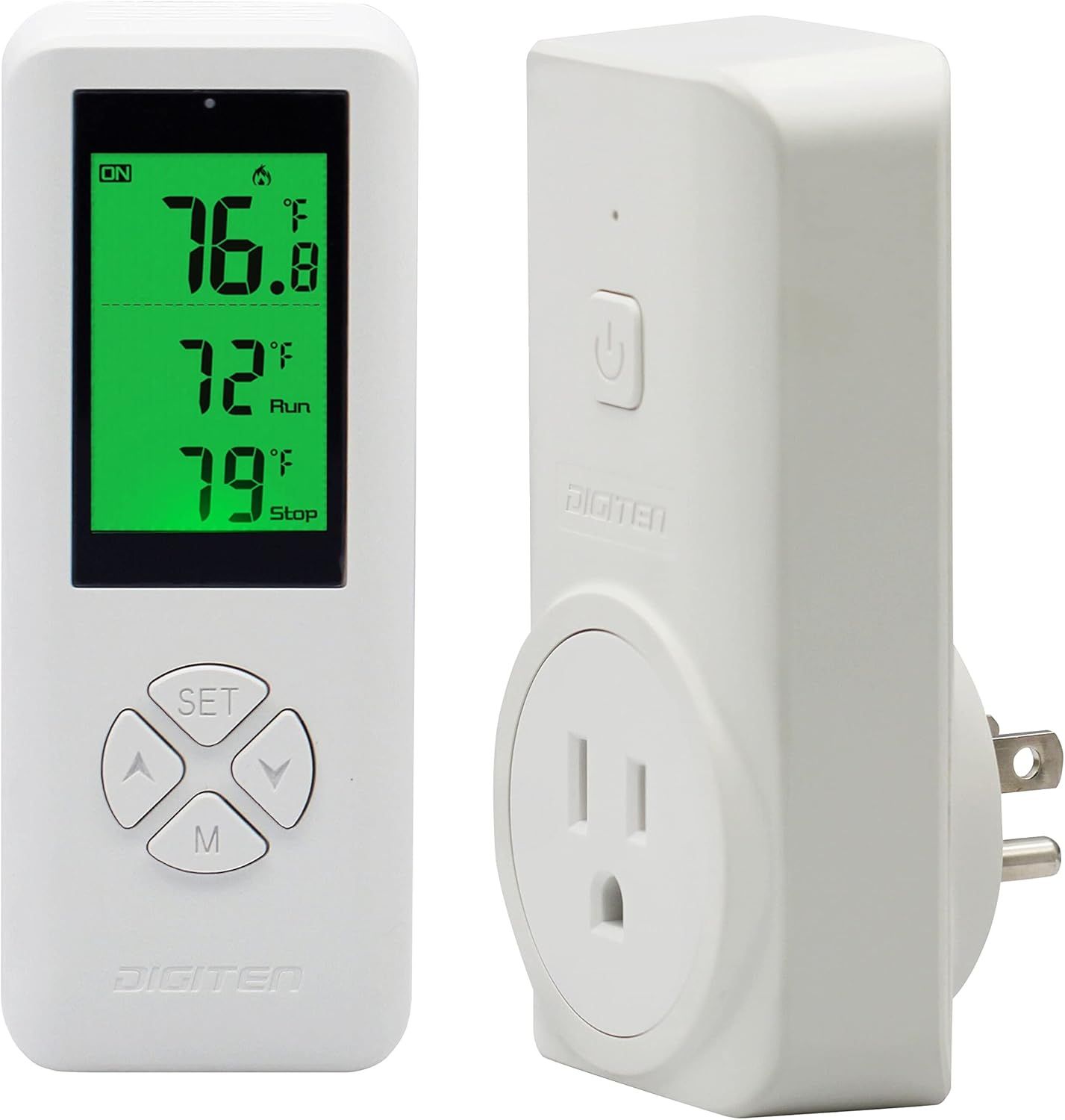 White Digital Wireless Thermostat with Remote Control