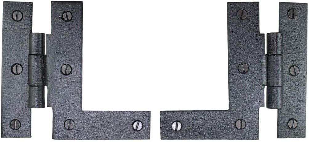 Black Wrought Iron 3.5" HL Offset Cabinet Hinges Pair