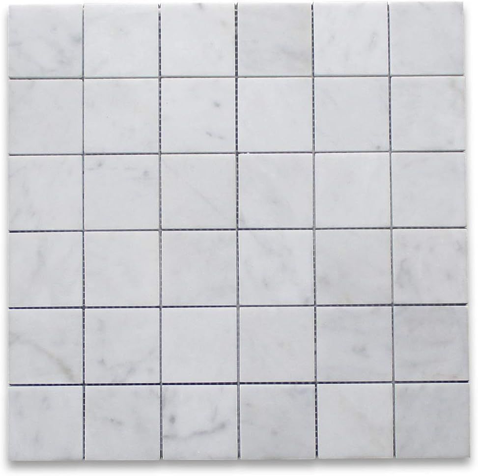 Carrara White Marble 2x2 Square Mosaic Tile for Bathroom and Outdoor