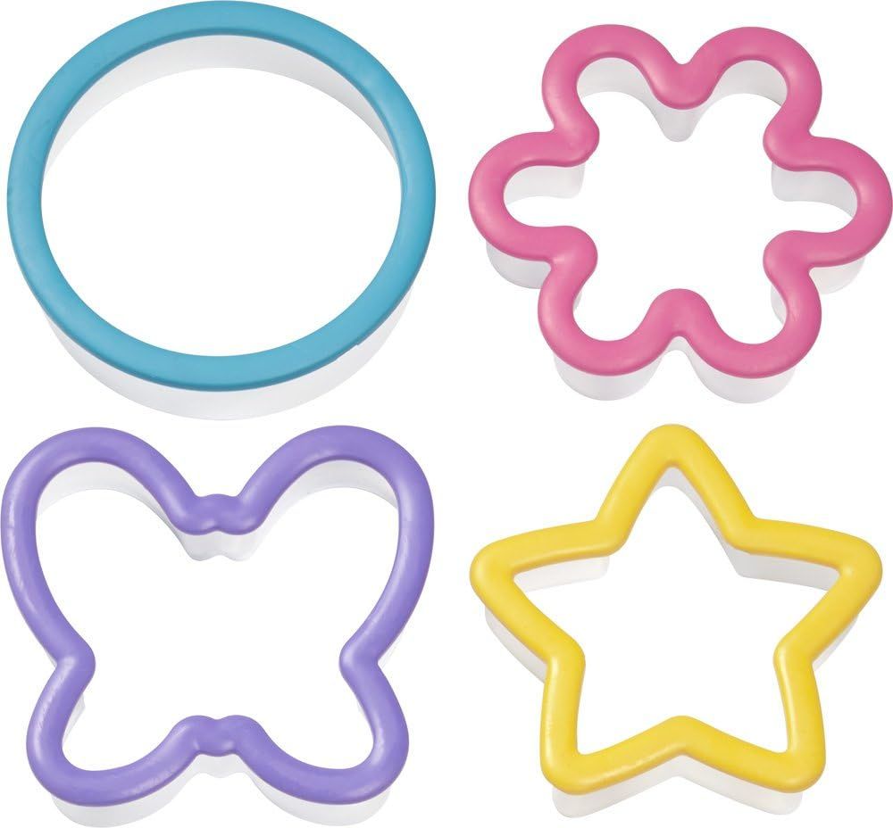 Colorful Plastic Comfort Grip Cookie Cutter Set, 4 Pieces