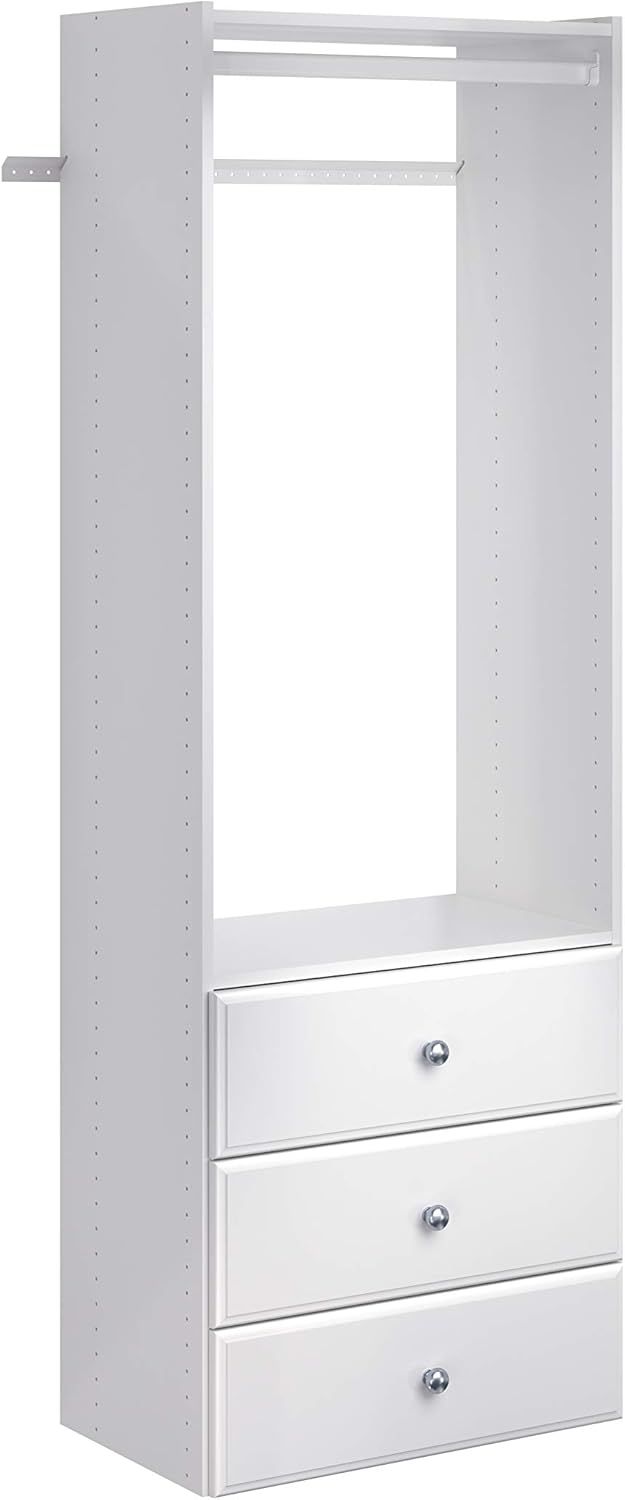 Easy Track PH32-WH Elite Tower Kit-Hidden Storage, Adjustable Closet Organizer, White