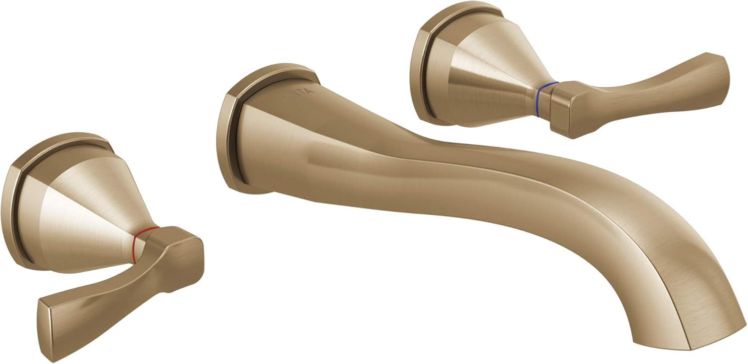 Stryke Brushed Gold Wall-Mount Bathroom Faucet