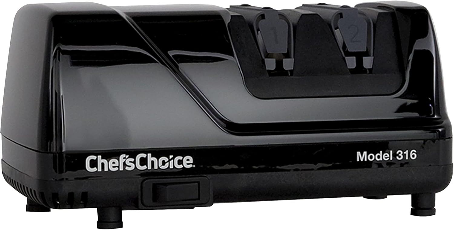 Black Electric Knife Sharpener with Diamond Abrasives