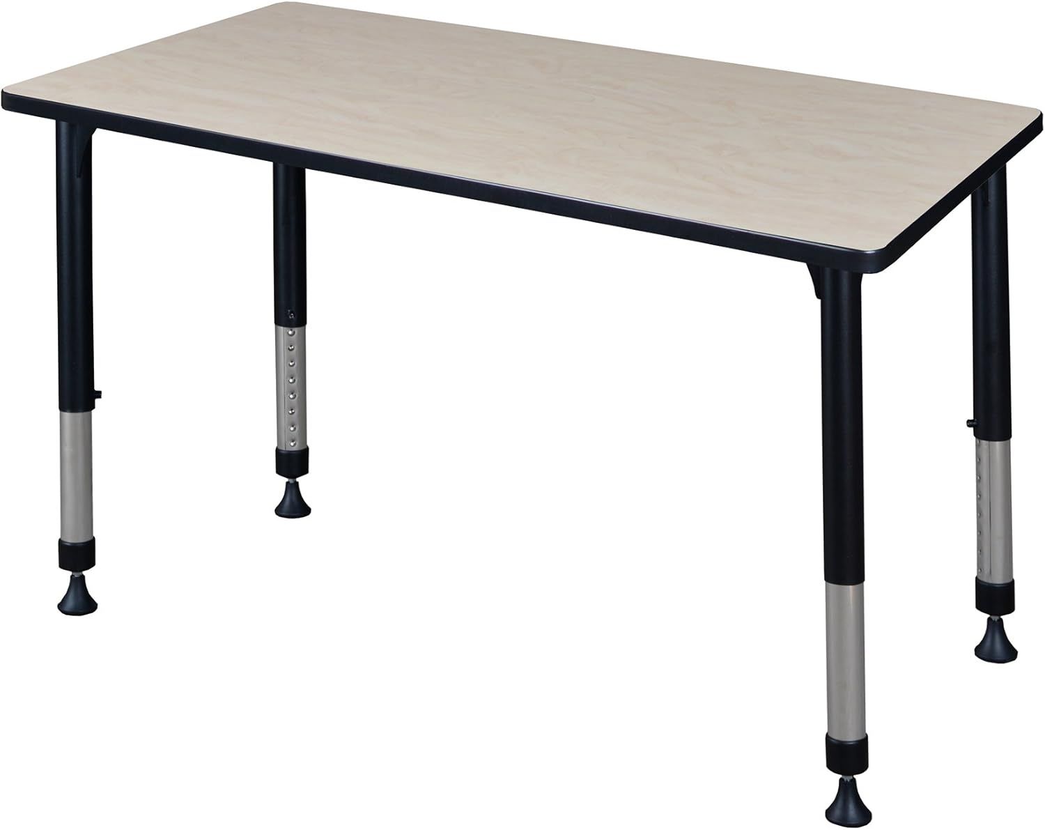 Maple and Metal Adjustable Height Classroom Table