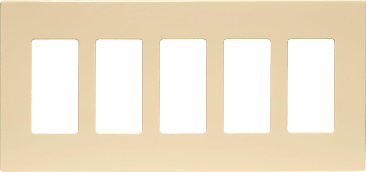 Ivory 5-Gang Screwless Decorator Wallplate