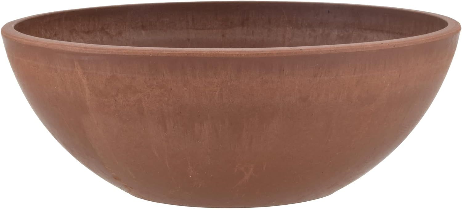 12-Inch Terra Cotta Recycled Plastic Garden Bowl Planter